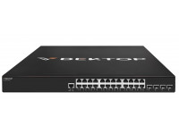 Коммутатор L3 Вектор, 24 порта 10/100/1000Base-T RJ45 с POE+, 4 порта 1/10G SFP+