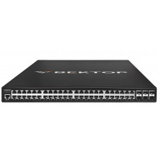 Коммутатор L3 Вектор, 48 портов 10/100/1000BaseT RJ45, 6 портов 1/10GE SFP+, 2 БП