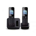 Радиотелефон DECT Panasonic KX-TGH222RU, 2 трубки, черный